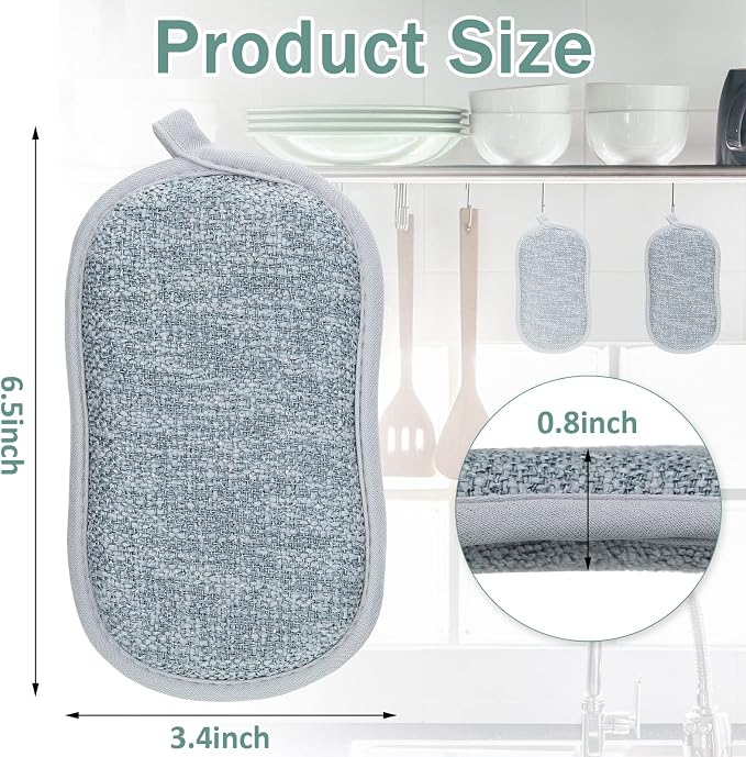 24 Pack Multi Purpose Scrub Sponges Non Scratch Microfiber Sponge Cleaning Dish - Image 3