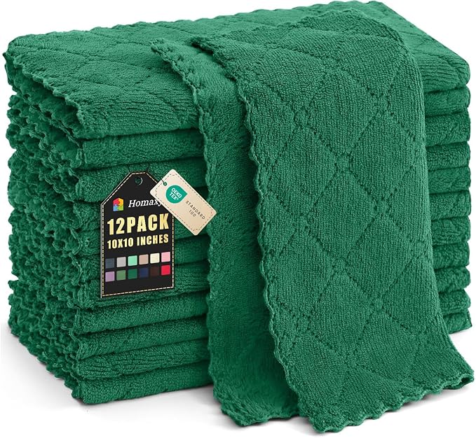 Homaxy 12 Pack Kitchen Dish Cloths, Super Soft and Absorbent Coral Velvet Dish by Homaxy
