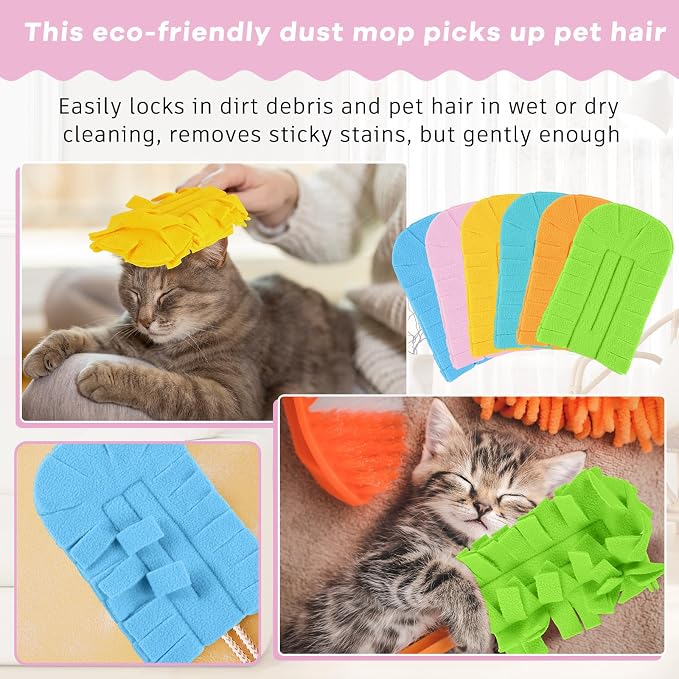 Zubebe 12 Pcs Duster Refill Reusable Fleece Duster Refills Feather Flat Dusters - Image 3