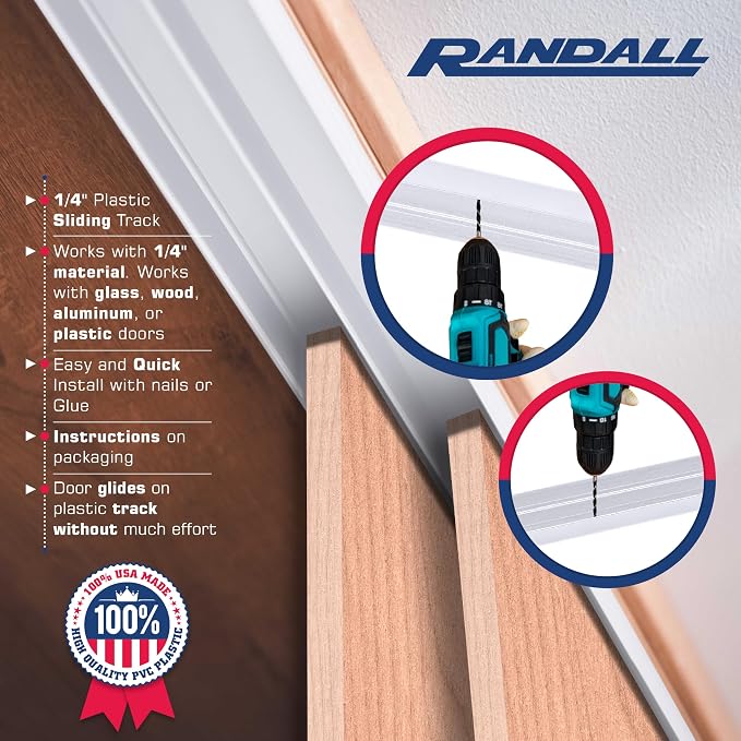 Randall Manufacturing 1/4" Plastic Sliding Door Track - Image 4