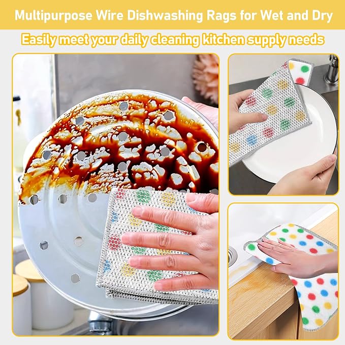 XANGNIER 10 Pcs Non Scratch Wire Dishcloth, 2025 New Upgrade Steel Wool - Image 2