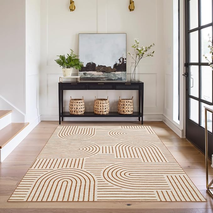 Washable Rug 5x7 Area Rugs for Living Room, Abstract Rug for Bedroom, Soft - Image 2