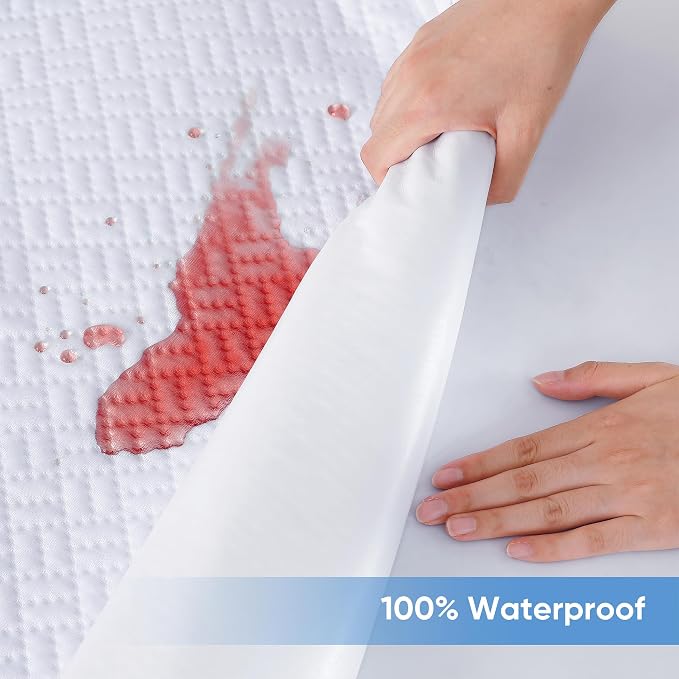 Cooling Waterproof Mattress Protector Queen Size, Mattress Cover 3D Air Fabric - Image 2