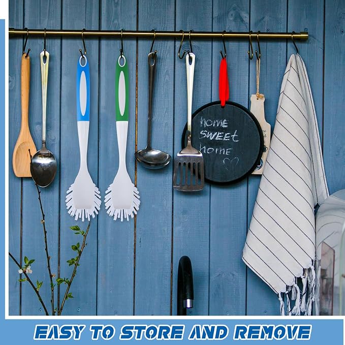 Hsei 6 Pcs Blue and Green Kitchen Scrub Dish Brush Bulk - Image 6