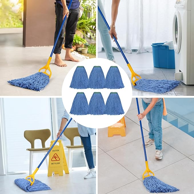 Matthew Cleaning 16oz 12Pack Cotton Floor Mop, Cotton Looped-Open String Heavy - Image 5
