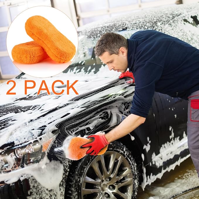 Tanlade 2 Pcs 2 Pack Large Microfiber Car Wash Sponge - Image 5
