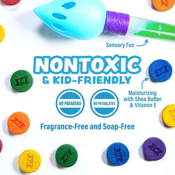 Tub Works® Bath Color Brush™ Kids Bath Bomb Set | Nontoxic & Fragrance-Free | - Image 5