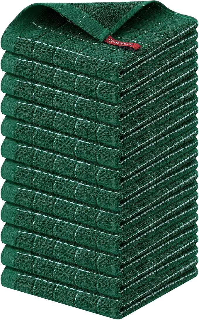 Homaxy 100% Cotton Terry Kitchen Dish Cloths, Ultra Soft and Absorbent Dish by Homaxy