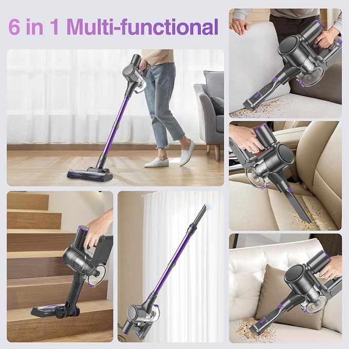 Zefiro Cordless Vacuum Cleaner for Home, 450W /40Kpa 50Mins Stick Vacuum - Image 7
