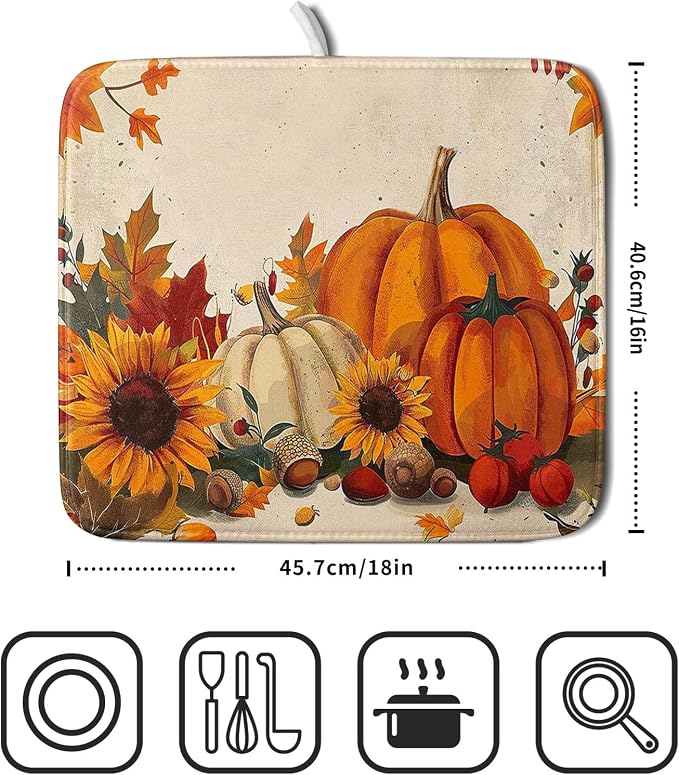 Happy Thanksgiving Day Harvest Dish Drying Mat - Image 2