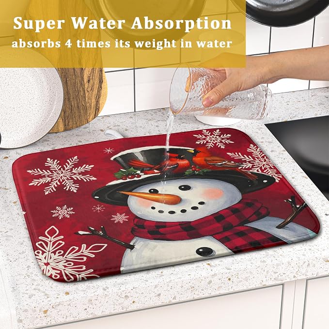 Christmas Snowman Dish Drying Mat - Image 7