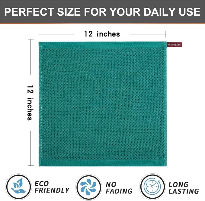 Kitinjoy 100% Cotton Kitchen Dish Cloths, 6 Pack Waffle Weave Ultra Soft - Image 5