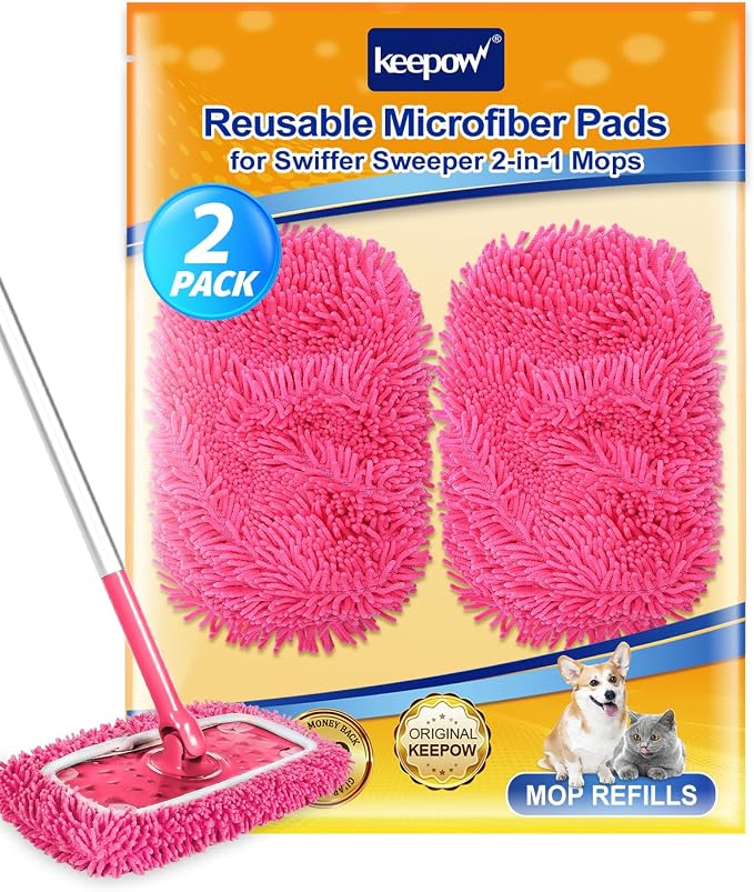 Reusable Microfiber Mop Pads Compatible by KEEPOW