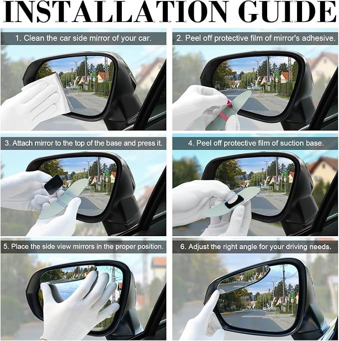 LivTee Long Blind Spot Mirror, Strip HD Glass Frameless Convex Rear View - Image 5