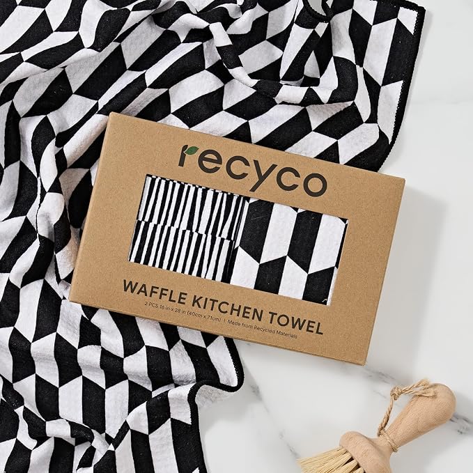 RECYCO Waffle Kitchen Towel Set of 2 - Image 7