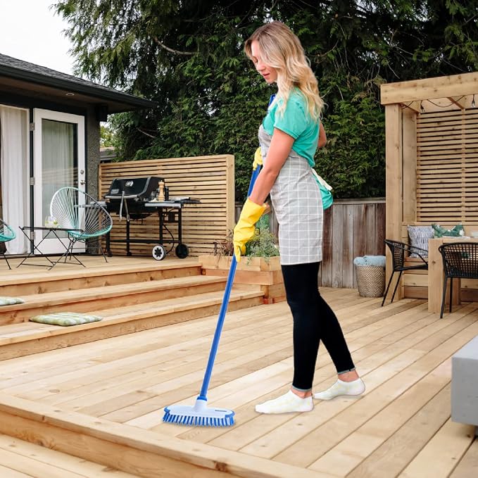 Superio Deck Scrub Brush with Long Handle 54", Heavy Duty Stiff Bristles Grout - Image 7