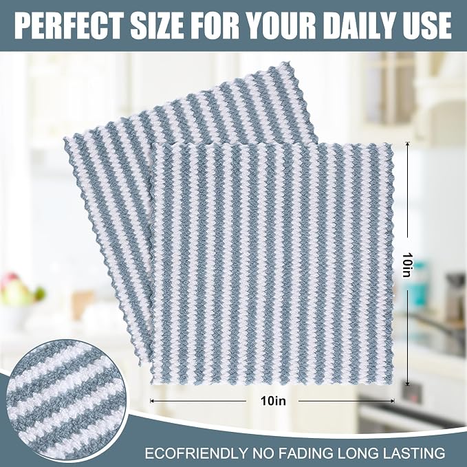Homaxy 12 Pack Kitchen Dish Cloths, Ultra Soft and Absorbent Dish Towels - Image 2