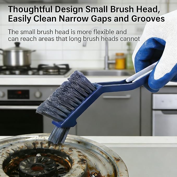 Crevice Cleaning Brush, 2 Pack Multi-Purpose Hard Bristle Brushes - Image 4