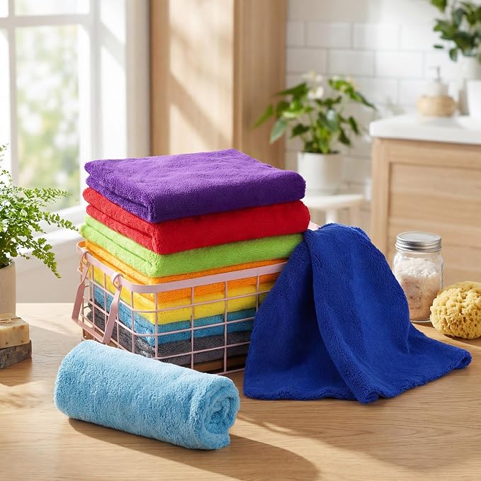 Tallew 16 Pcs Car Microfiber Towels Buffing Drying Wash Cleaning Cloths Plush - Image 3