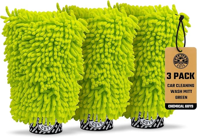 Chemical Guys, Chenille Premium Scratch-Free Microfiber Wash Mitt, Lime Green by ChemicalGuys