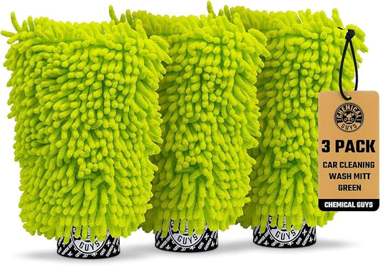 Chemical Guys, Chenille Premium Scratch-Free Microfiber Wash Mitt, Lime Green by ChemicalGuys