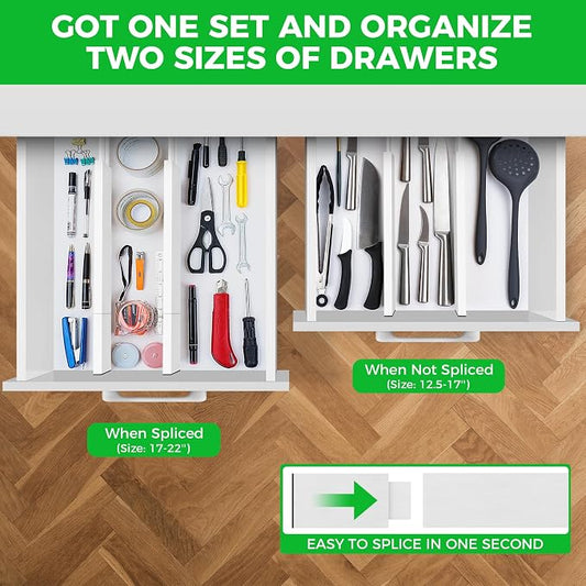 Bamboo Drawer Dividers Organizer - Image 2