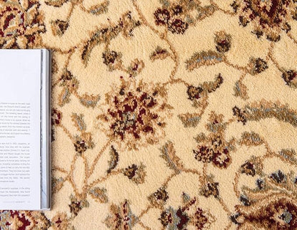Unique Loom Voyage Collection Traditional Oriental Classic Intricate Design Area Rug (6' 0 x 6' 0 Round, Ivory/Gold)