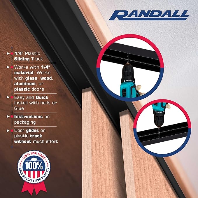 Randall Manufacturing 1/4" Plastic Sliding Door Track - Image 5