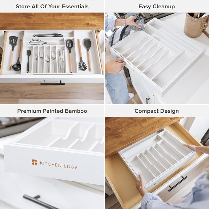 KitchenEdge Premium Silverware, Flatware and Utensil Organizer - Image 3