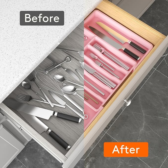 Lifewit Silverware Drawer Organizer, Expandable Utensil Tray - Image 4
