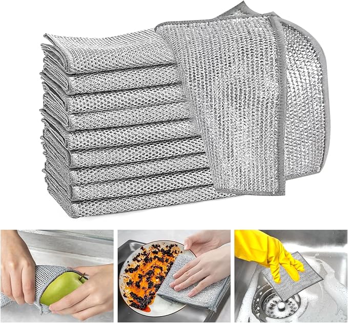 XANGNIER 10 Pcs Multipurpose Wire Dishwashing Rags by XANGNIER