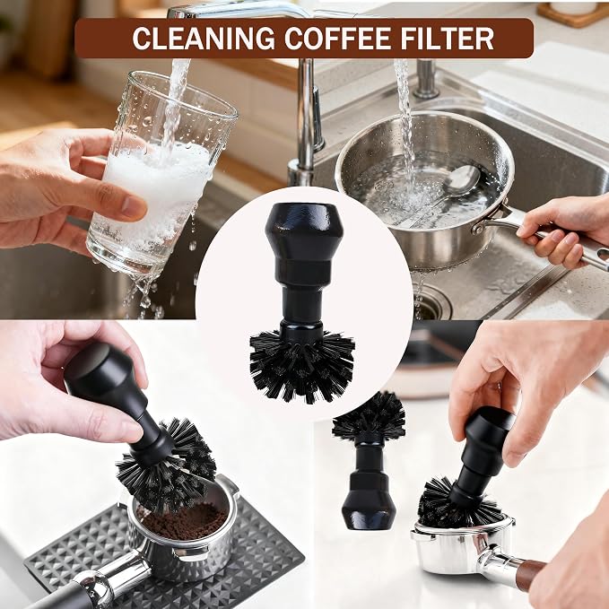 Portafilter Cleaning Brush, Professional Barista Espresso Coffee Cleaning Brush - Image 4