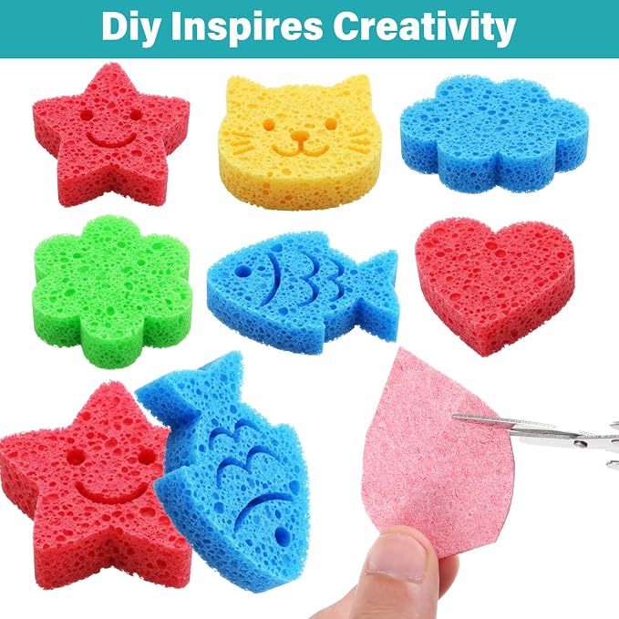 100 Pcs Kitchen Sponges Bulk, Natural Compressed Cellulose Sponges - Image 6