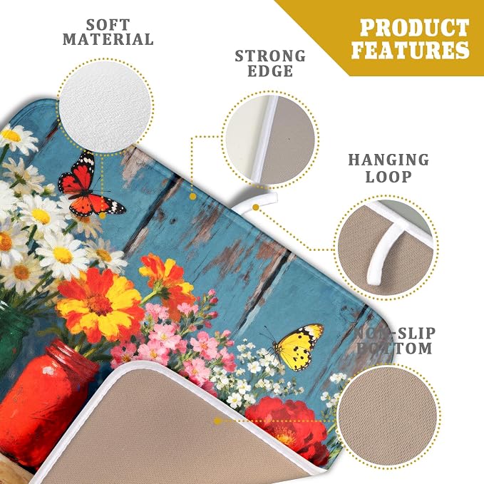 Spring Summer Floral Dish Drying Mat - Image 4