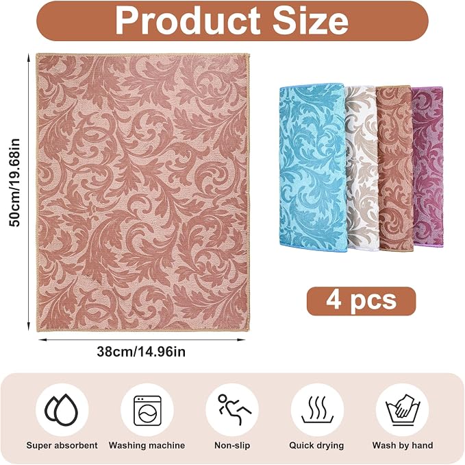 4pcs microfiber dish drying mat dish drying mats - Image 2