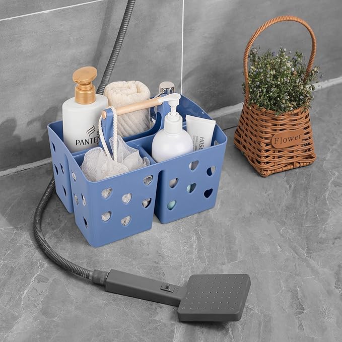 Anyoifax Portable Shower Caddy Plastic Shower Basket Organizer Divided Bathroom - Image 2