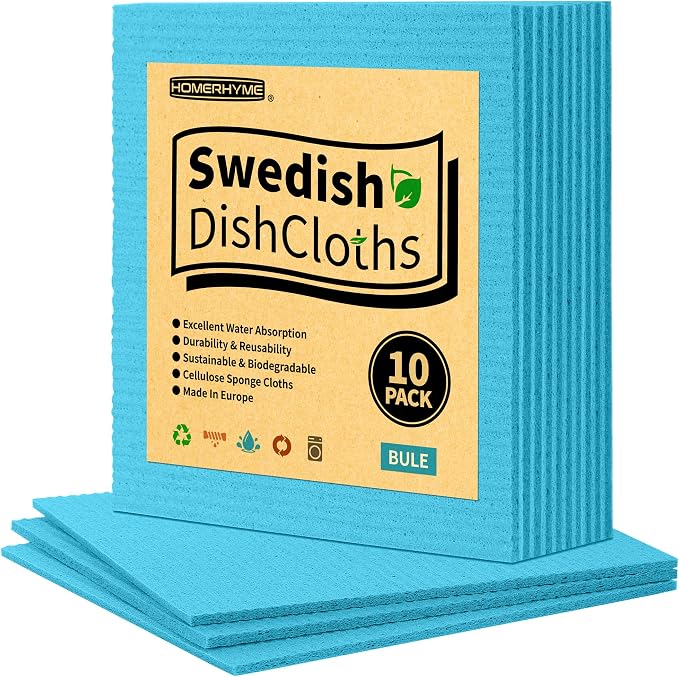 HOMERHYME Swedish Dishcloths, 10 Pack Kitchen Towels Dish Rags, Absorbent by HOMERHYME