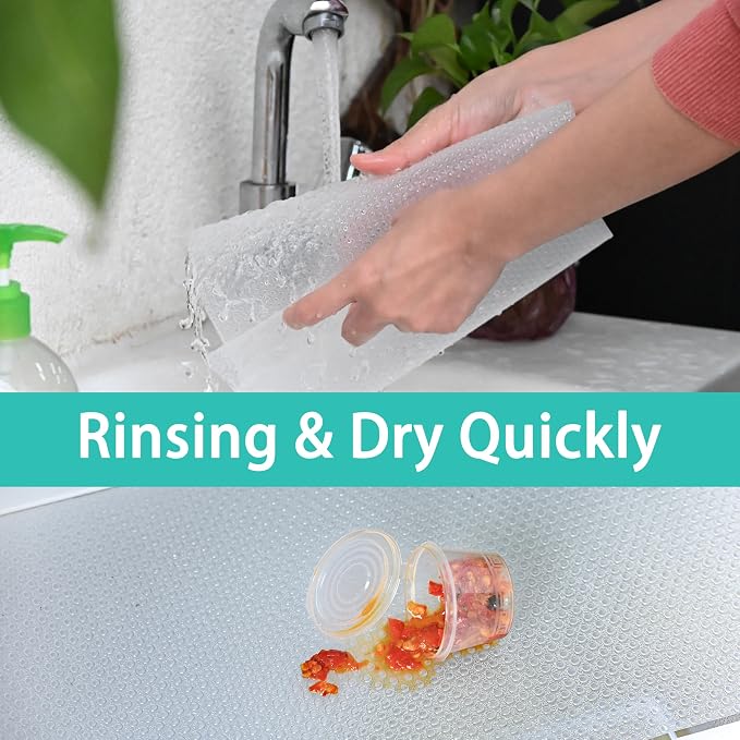BOPART 12Pcs Refrigerator Liners Washable Fridge Shelf Liners Refrigerator Mats - Image 6