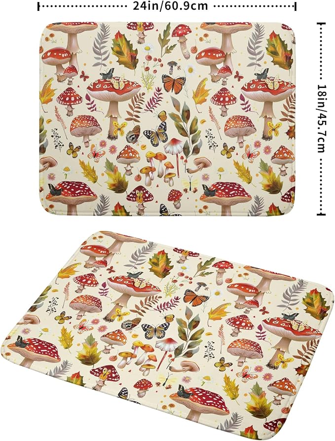 Magic Mushroom Dish Drying Mats Botanical Decorative Absorbent Drying Pad - Image 2