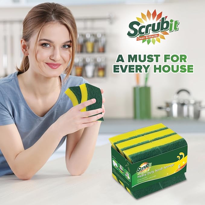 Heavy Duty Scrub Sponges by SCRUBIT – Kitchen Dish, Sink and Bathroom Cleaning - Image 2
