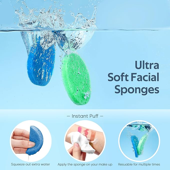 GAINWELL 50-Colored Natural Compressed Facial Sponges, - Image 2