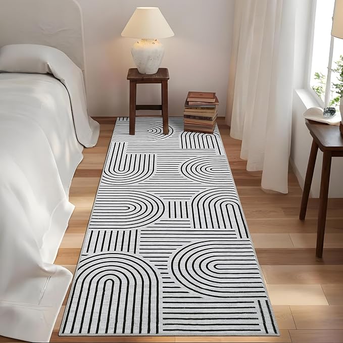 Modern Rug 2x6 Runners for Hallways, Abstract Kitchen Runner Rugs Non Slip Bath - Image 3