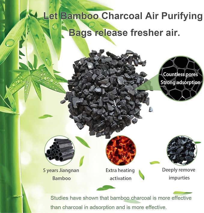 Charcoal Air Purifying Bags 6 Pack×200g Bamboo Charcoal Bags Odor Absorber - Image 5