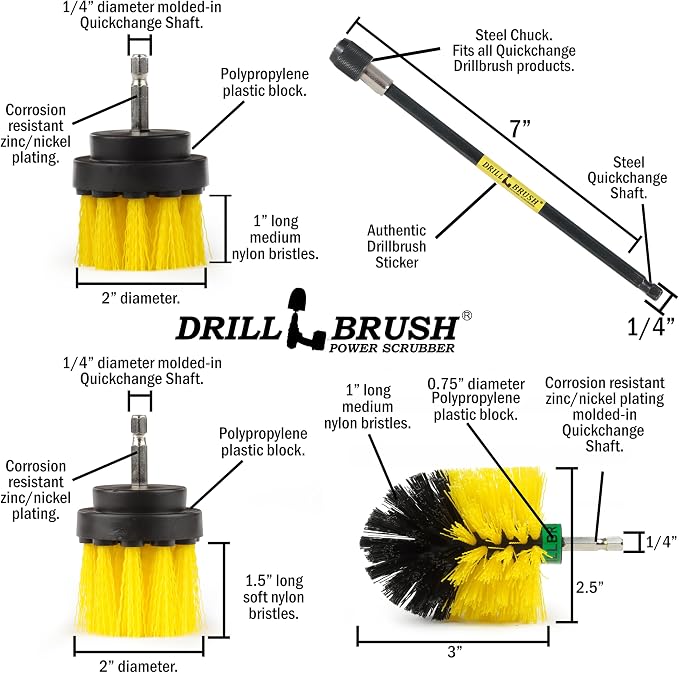 Drillbrush Ultimate Yellow Cleaning Tools - Image 5