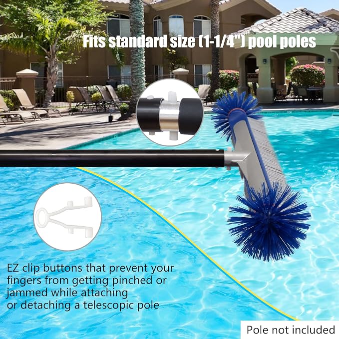 Poolvio Professional 17.5" Floor & Wall Pool Cleaning Brush - Image 6