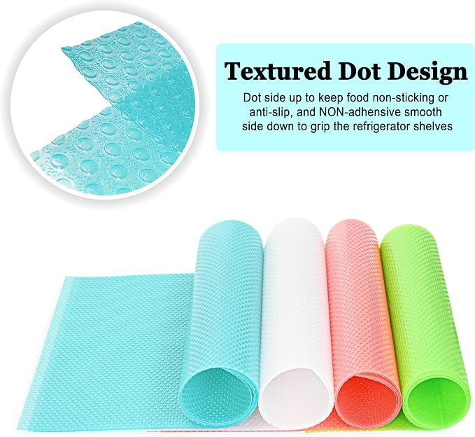 BOPART 12Pcs Refrigerator Liners Washable Fridge Shelf Liners Refrigerator Mats - Image 2