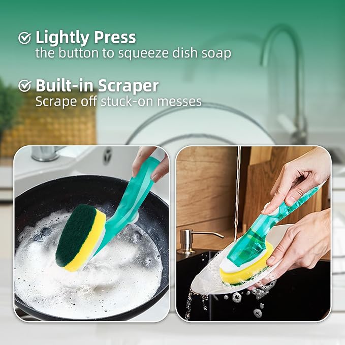 Dishwand Sponge Refills Soap Control Handle, Dish wand Sponges Refill Non - Image 5