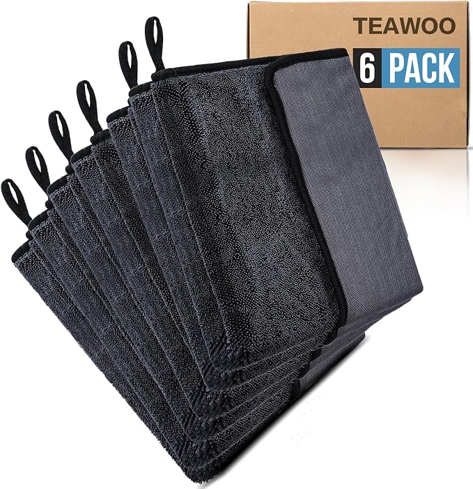 Shiny Wipes Shower Cleaning Cloth, Ultra Absorbent Car Drying Towel, 2 Pack 16 by TEAWOO