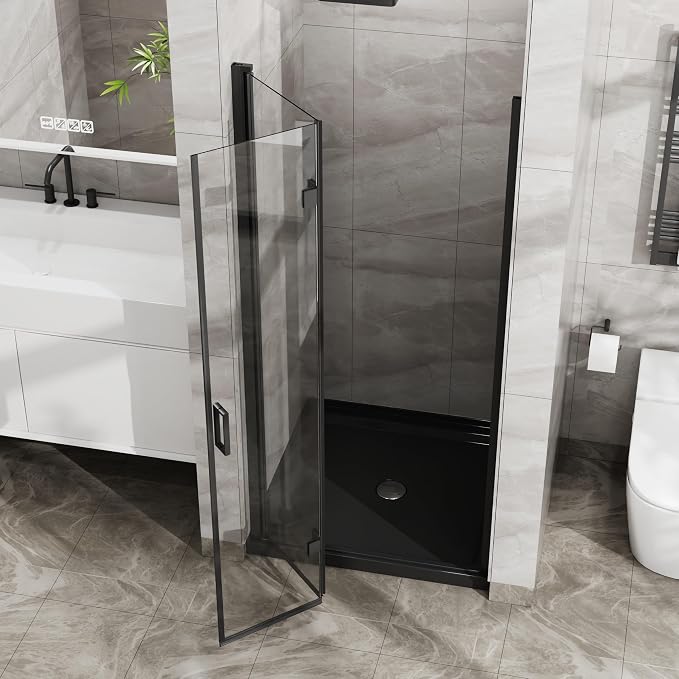 Frameless Bi-Fold Shower Door 34" W x 72" H, 1/4" Clear Tempered Glass - Image 2