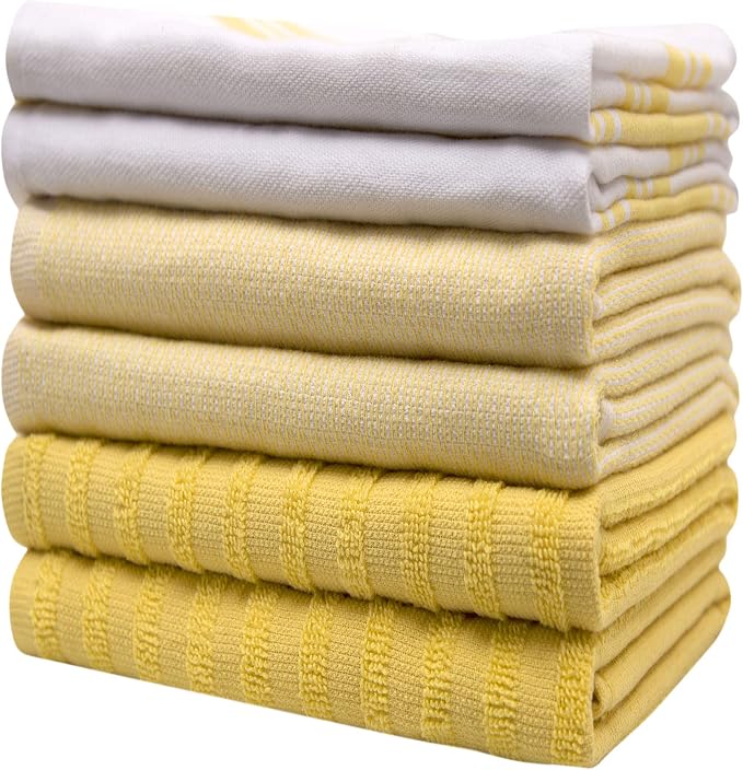 Premium Kitchen Towels | Large Cotton Dish Towels | Flat & Terry Highly - Image 6